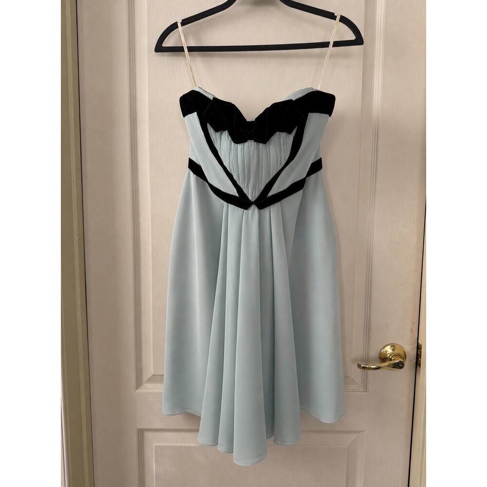 Marchesa Notte Silk Strapless Chiffon Cocktail Evening Prom Dress Size 6